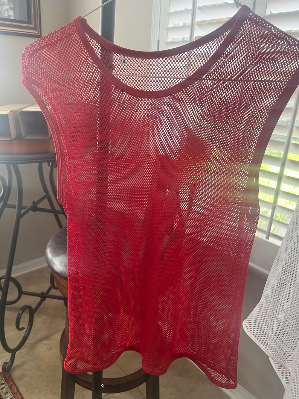Item .10.  Source Unknown Red Mesh Tank Top - Men's